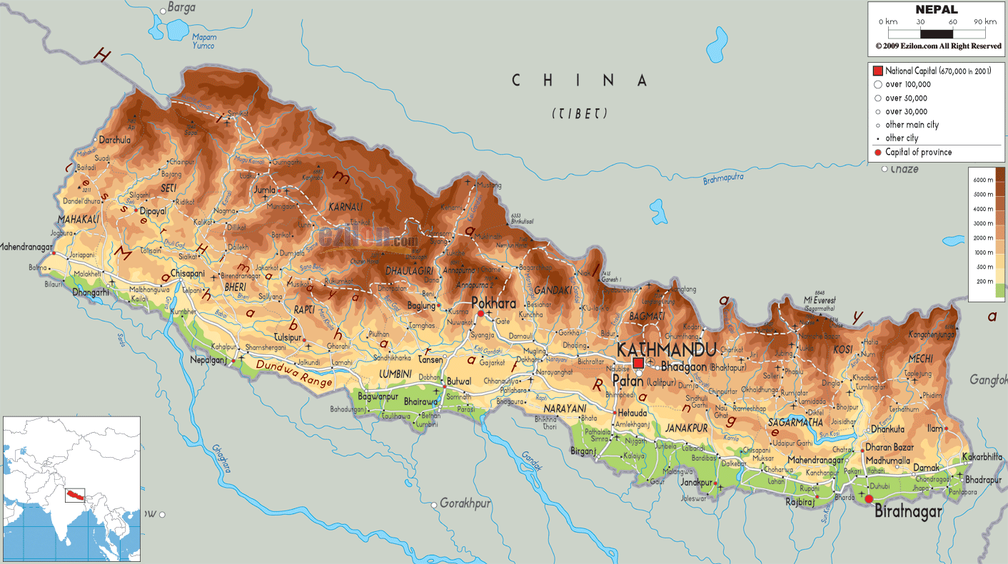 Nepal-physical-map