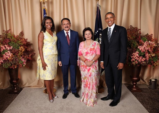 Minister for Foreign Affairs Prakash Sharan Mahat, US President Barack Obama